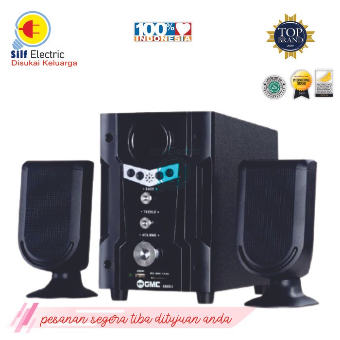 Speaker GMC 888D2/D1 BT Bluetooth Aktif Multimedia Speker - MURAH