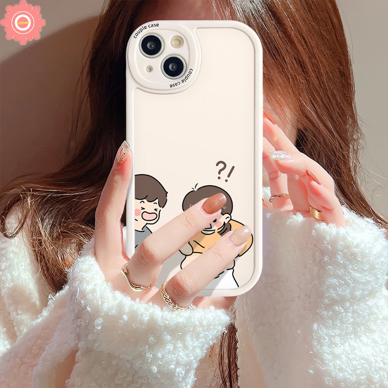 Lovers Phone Case Kompatibel Untuk IPhone 7Plus XR 11 14 13 12 Pro Max X XS Max 7 8 6 6s Plus SE 2020 Pasangan Kreatif Lucu Otot Perut Cowok Cewek Shockproof Lembut Silicone Cover