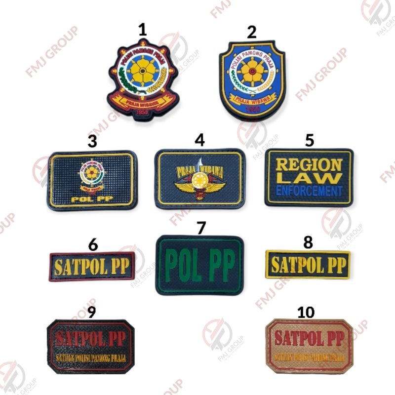 Patch Rubber Logo Satpol PP / Emblem Satpol PP Velcro Tempelan Logo