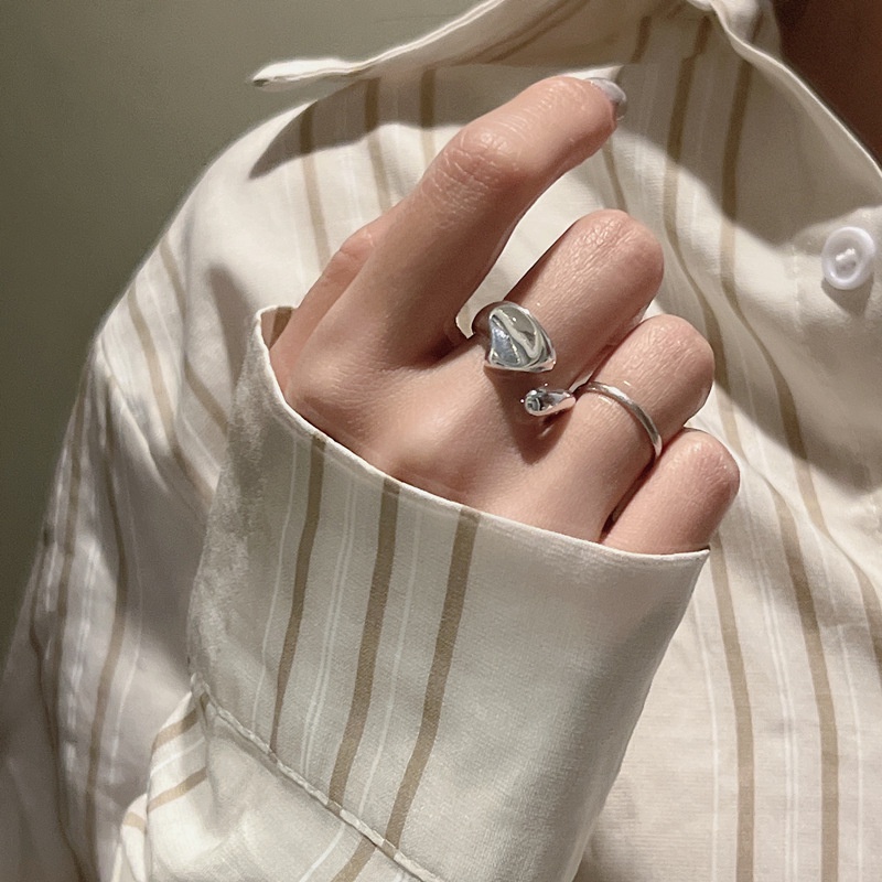 Fashion Cincin Terbuka Lebar Mawar Tidak Teratur/Unisex Vintage Punk Finger Ring/Cincin Geometris Perhiasan Pesta Untuk Wanita