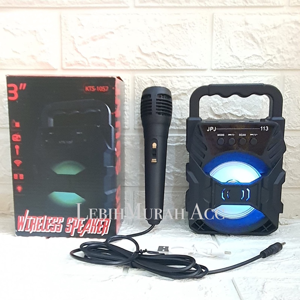 Speaker Bluetooth KARAOKE 3in KTS 1057 Speaker Karaoke MINI 3inch + MICROPHONE Speaeker Karaoke MURAH