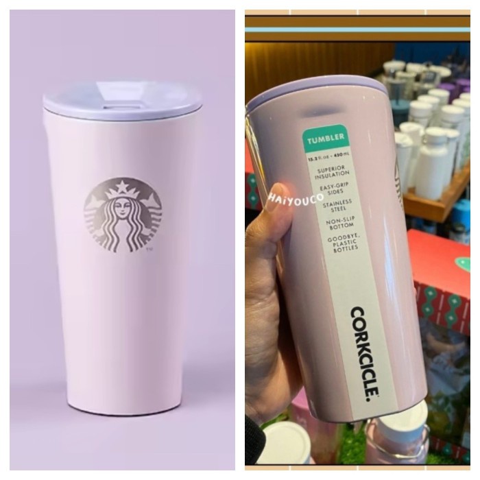 STARBUCKS CORKCICLE VIETNAM SPRING PINK PURPLE TUMBLER 450 ml