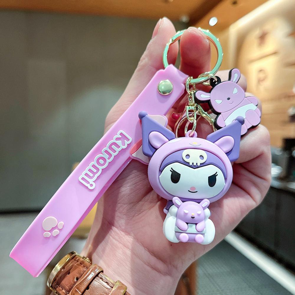 Timekey Kartun Anime Figurine Gantungan Kunci Wanita Pria Kreatif Metal Hewan Anime Keyrings Handbags Charms Untuk Pesta Ulang Tahun Anak O3Y2