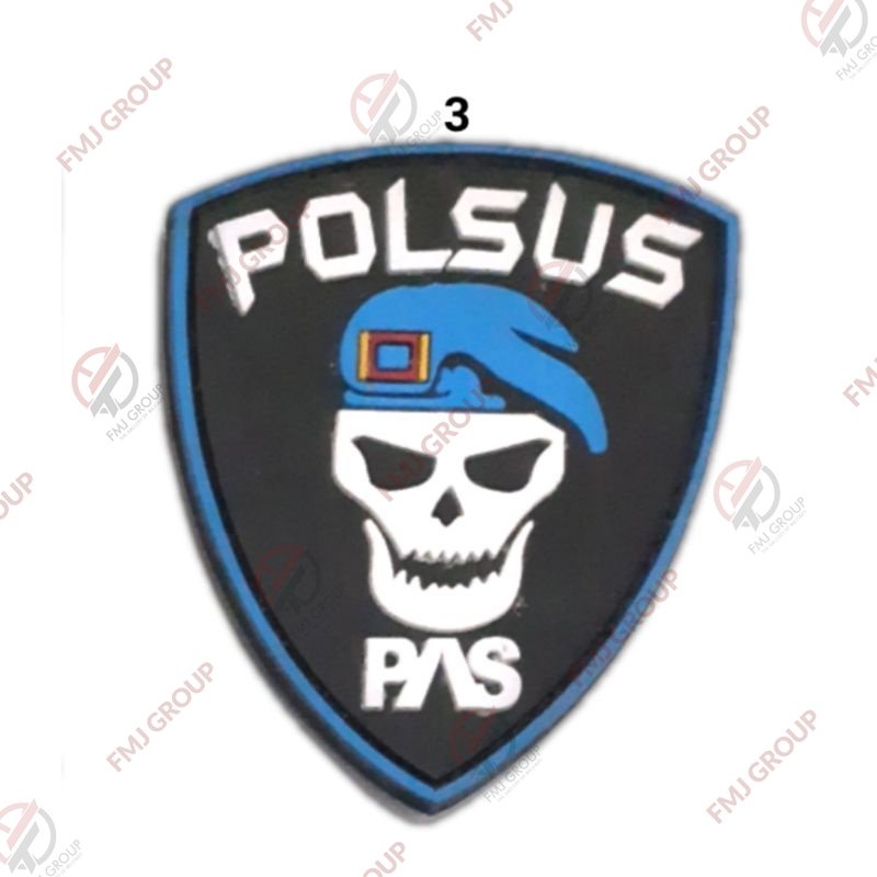 Patch Rubber POLSUSPAS Velcro Emblem Logo Polsuspas Pengayoman