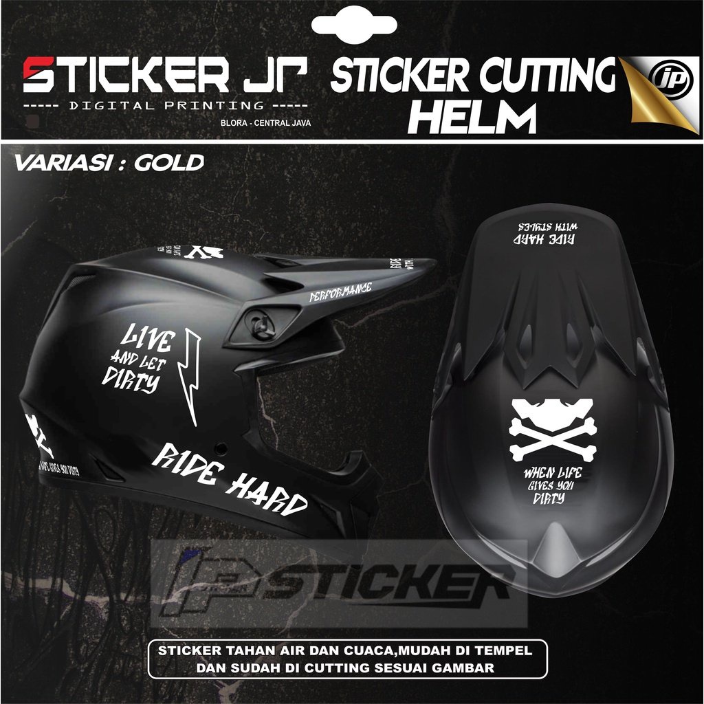 Sticker Cutting Helmet Trail Ride Hard - Stiker Helm Trail Ride Hard JP-04