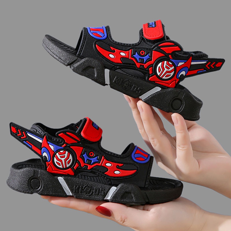 LittleAaron SYBER SPORTS Sandal gunung Sepatu Sandal Anak Laki Laki Tali Yang Bisa Dilepas Bahan PU Model Lucu 2-8 Tahun Import