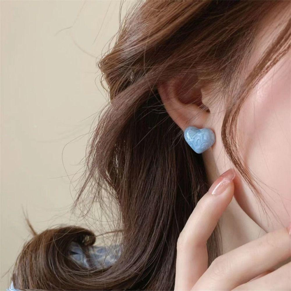 Mxbeauty Anting Gaya Korea Pernikahan Putih Trendi Y2K Elegan Indah Sederhana Anting Hati