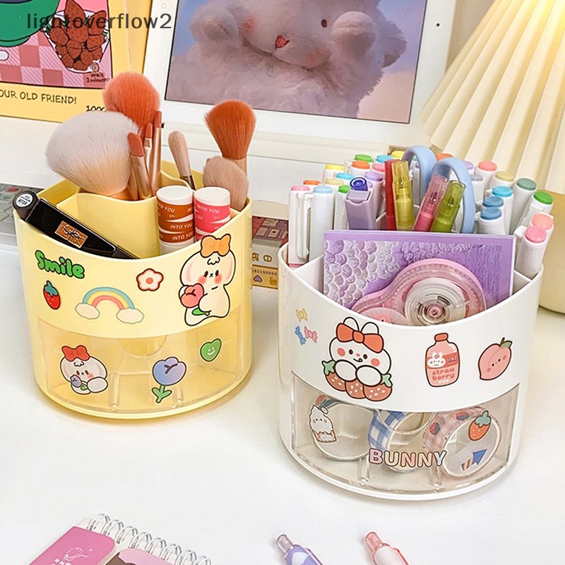 [lightoverflow2] Kaos Creative Rotag360° Tempat Pulpen al Kotak Penyimpanan Pensil Warna Solid Desktop Organizer Alat Tulis Kantor Siswa [ID]