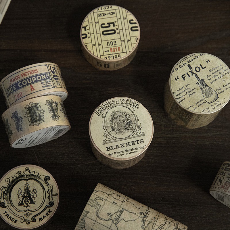

Washi Tape Retro Vintage / Masking Tape Isolasi Kertas Bujo Deco Stiker 2