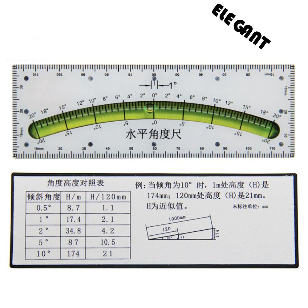 [Elegan] Inclinometer Penggaris Sudut Kemiringan 120mm Alat Ukur Pencari Sudut Siku Level Penggaris Level Level Level Gelembung Horizontal