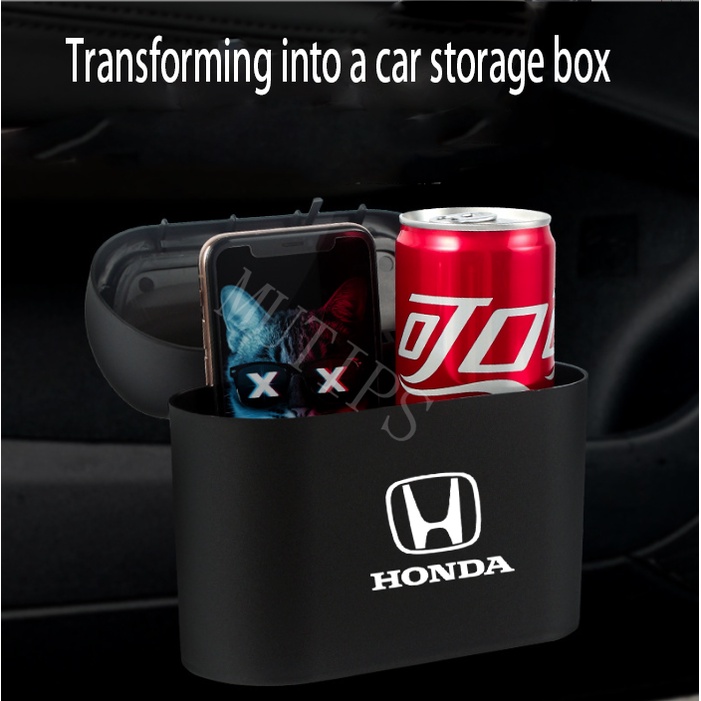 Tempat Sampah Mini Portable Mobil Honda Gantung Tutup Flip Dustbin Back Seat Waterproof ABS Storage Box Organizer Untuk HRV BRV Accord Mobilio WRV Brio City Civic CRV Odyssey Freed Jazz