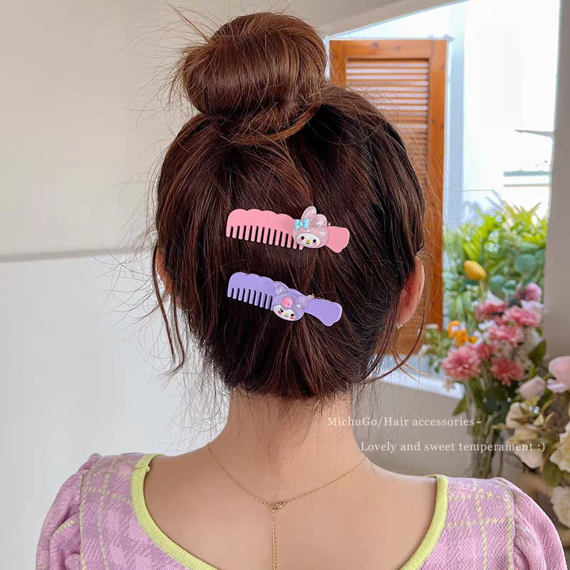 PGC (isi 6pcs) Jepit Rambut Lucu Model Sisir Motif Kartun Gaya Korea Kuromi / Cinnamorol / Mymelody