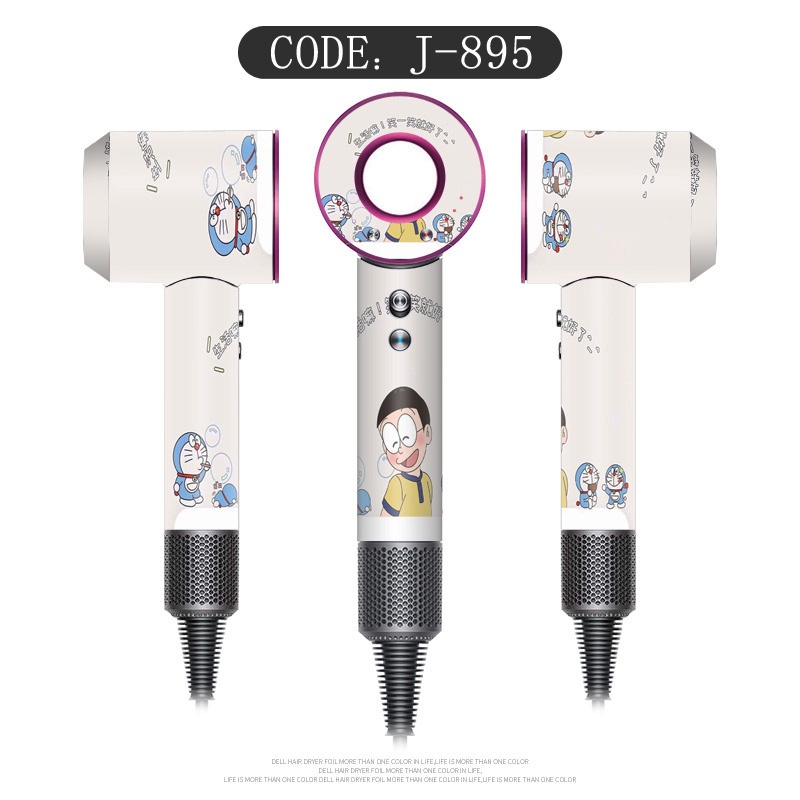 Doraemon Stiker Universal Tahan Air Tahan Minyak Untuk Dyson Hair Dryer Sticker Dyson Hair Dryer Film Shell Penutup Pelindung Crayon Shin-chan Film Pelindung