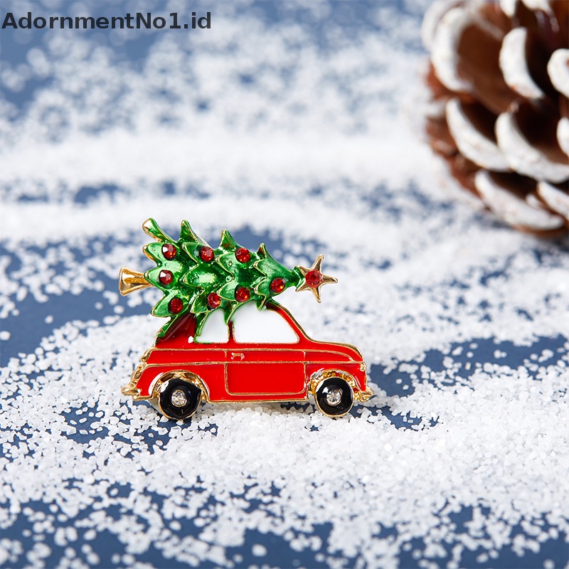 [AdornmentNo1] Enamel Paing Minyak Berlian Pohon Natal Bros Pin Mobil Kartun Lucu Wanita Aksesoris Pakaian Fashion Perhiasan Hadiah [ID]