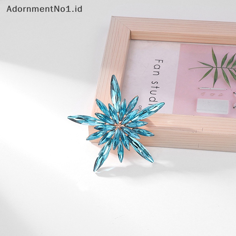 [AdornmentNo1] Bros Snowflake Bintang Kristal Warna-Warni Fashion Untuk Aksesoris Perhiasan Pesta Pakaian Wanita [ID]