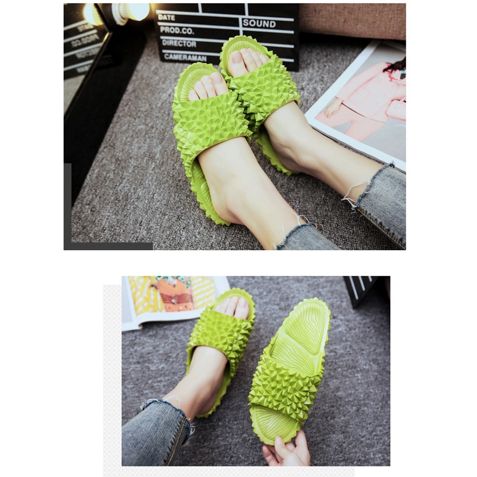 ❀ Chingu ❀ SA032 Sandal Empuk Eva Rumah Bentuk Durian Lucu Sendal Motif Ringan Empuk Santai Import Murah COD