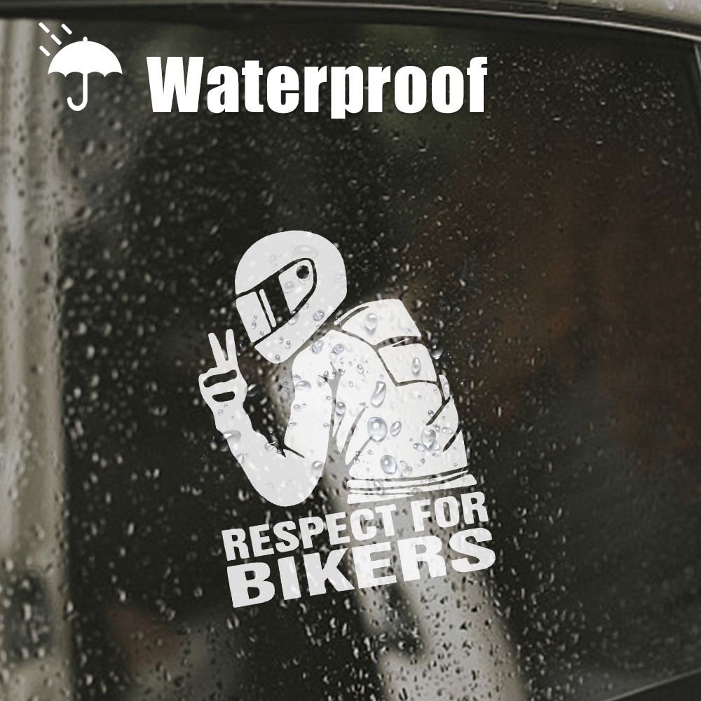 [Harga Grosir] Personal &quot;Respect for Bikers&quot; Text Stiker Mobil Motor/Trend Cool Self-Adhesive car Stickers/Stiker Dekorasi Mobil Elektrik