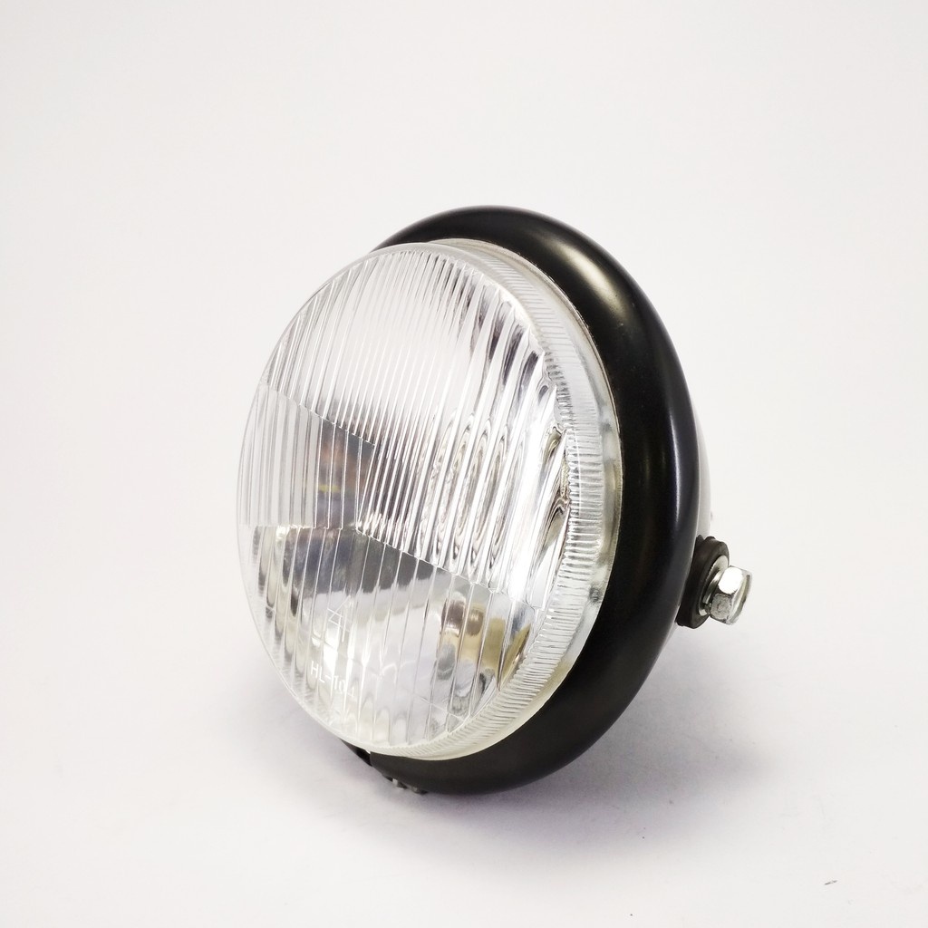 Lampu CB Pesek Jute Datar Headlamp Batok Polos Hitam Reflektor Autopal RX King Megapro