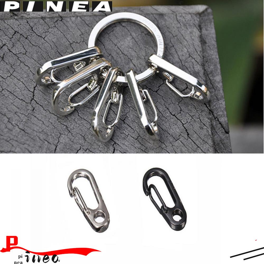 Nanas Sepasang Stainless Steel Carabiner EDC Klip Gantungan Kunci Split Ring