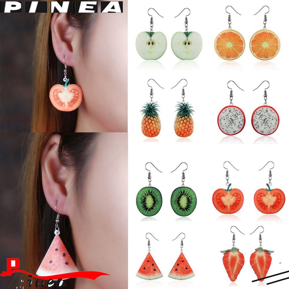 Anting Buah Nanas Perhiasan Fashion Hadiah Pesta Tomat Kiwi Orange Menjuntai