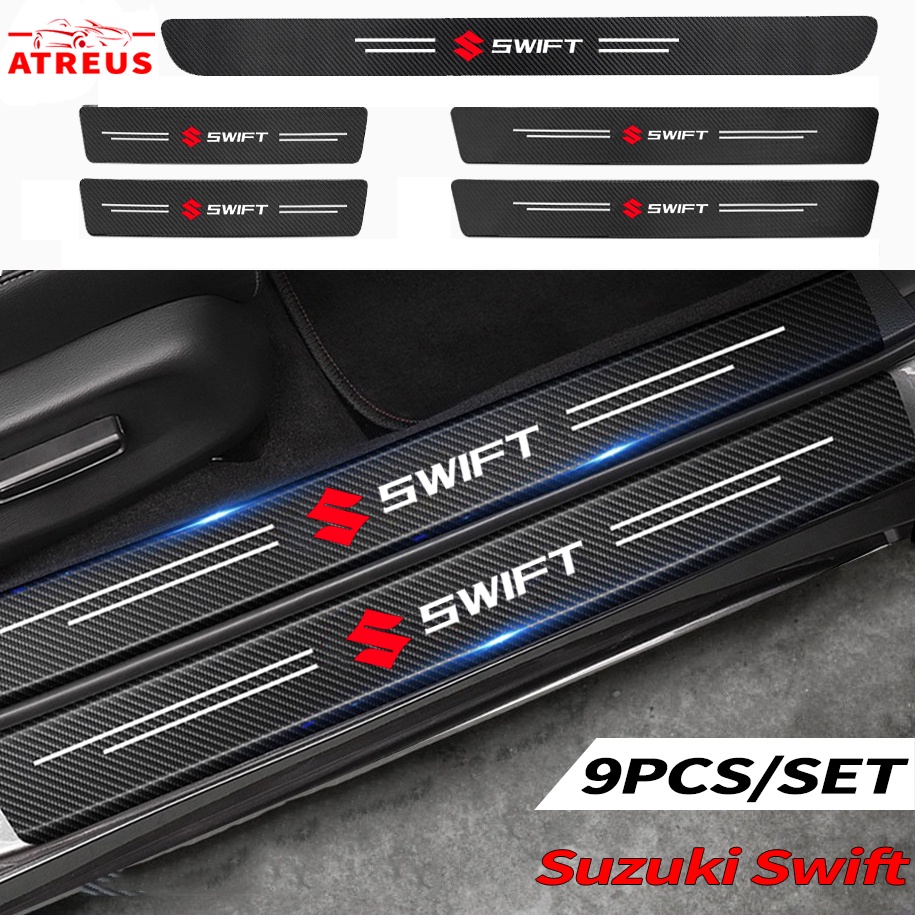 Suzuki Swift Carbon Fiber Car Door Sticker Protector Auto Threshold Strips Sticker Anti Gores