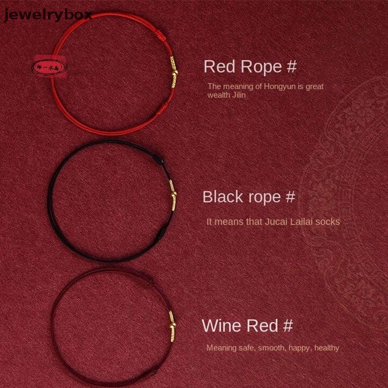 [jewelrybox] Fashion Handmade Gelang Tali Merah Beruntung Bangle Wanita Pria Pecinta Sahabat Beruntung Gelang Kaki Ukuran Adjust Butik