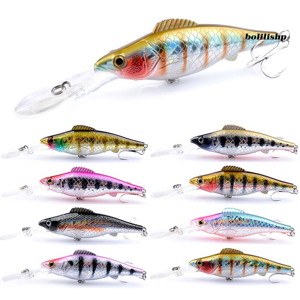 Bo-12.6cm/14.76g Umpan Pancing Warna Terang 3D Fisheyes Tajam Kait Simulasi Kulit Hidup Menangkap Ikan Universal Lidah Panjang Ikan Kecil Air Tawar Mandarin Fish Bait Perlengkapan Memancing