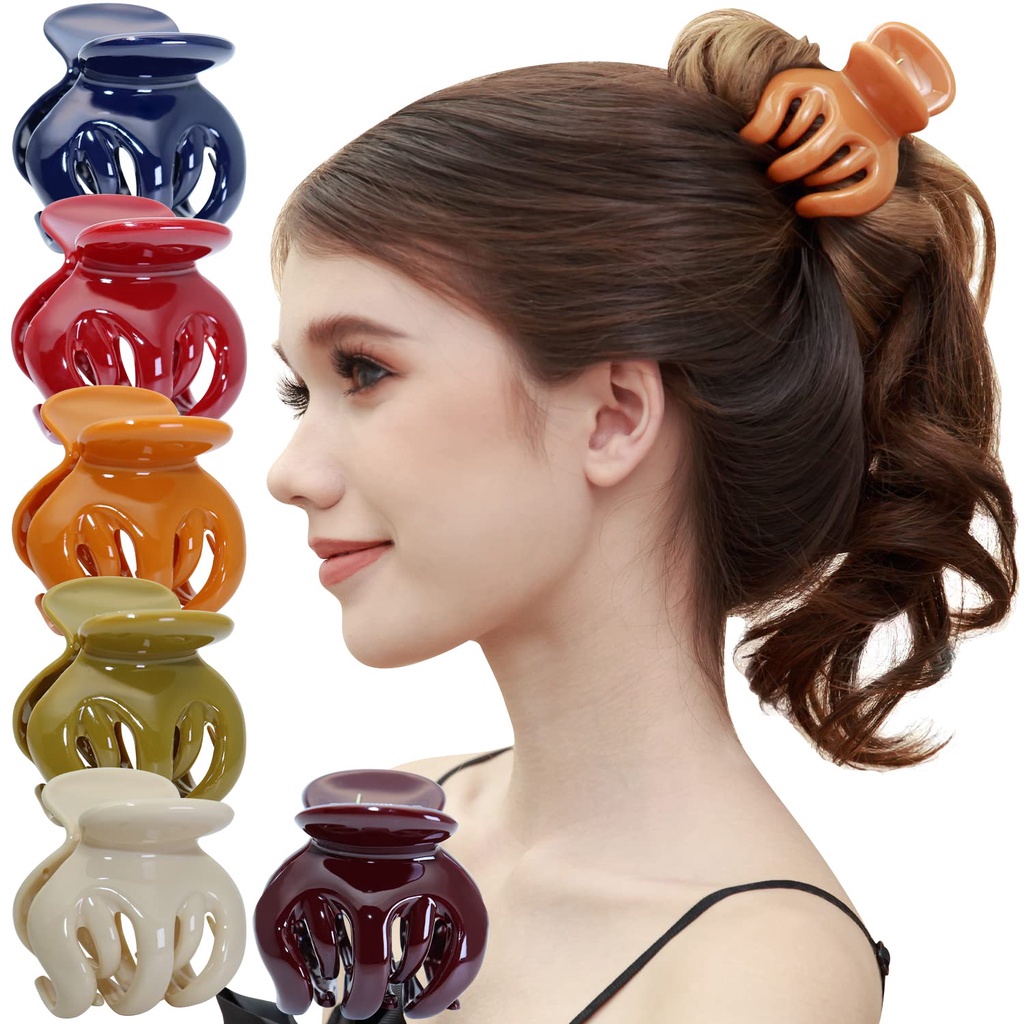 Delunashop Jedai Ori Bangkok thailand besar 6cm cakar 5 Roche Ornament Jepitan Rambut Pumpkin Interlock Hair Claw Clips