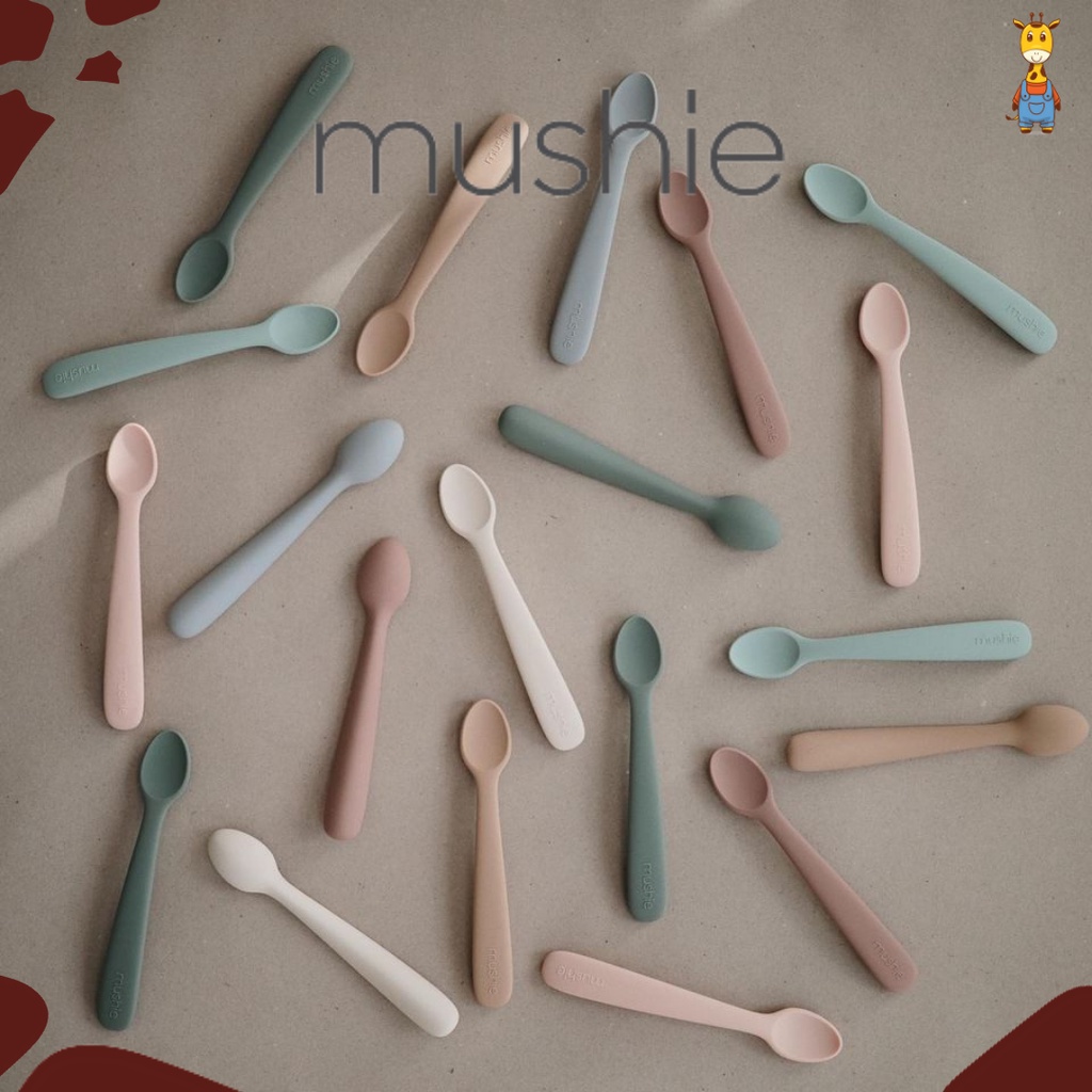 Mushie Silicone Baby Feeding Spoon 2 Pack