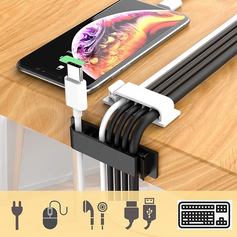 Cable Management Cable Organizer Pembungkus Penahan Kabel Fleksibel Klip Silikon Pembungkus Kabel USB Pesanan Perlindungan Keyboard Mouse Earphone