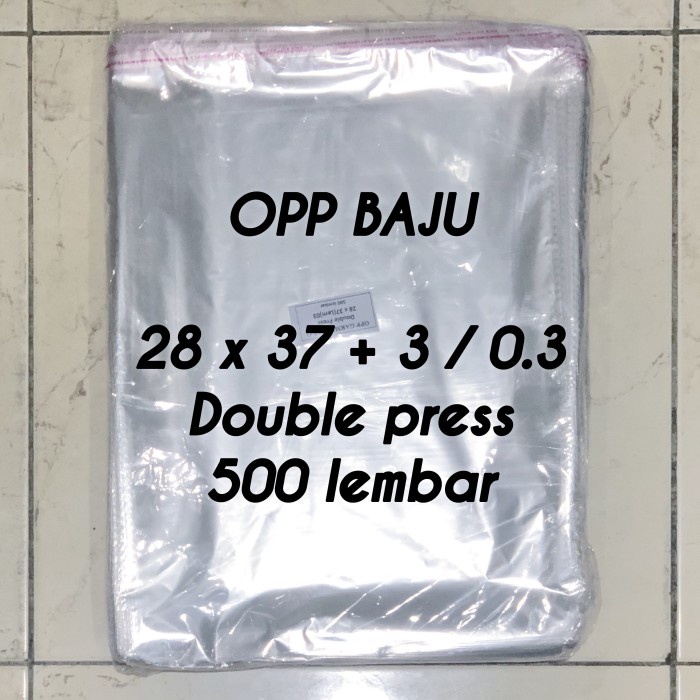 

[GG] Plastik OPP Garment 28x37+3 0.3 500 lembar plastik baju double press