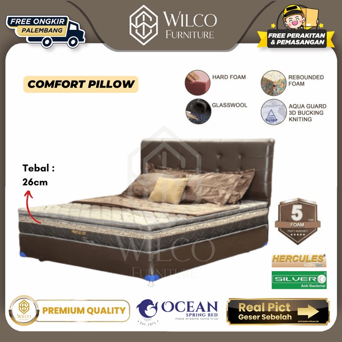 Kasur Springbed Ocean Hercules Comfort Pillow / Matras Ocean 26 Cm - Matras Aja, 160x200
