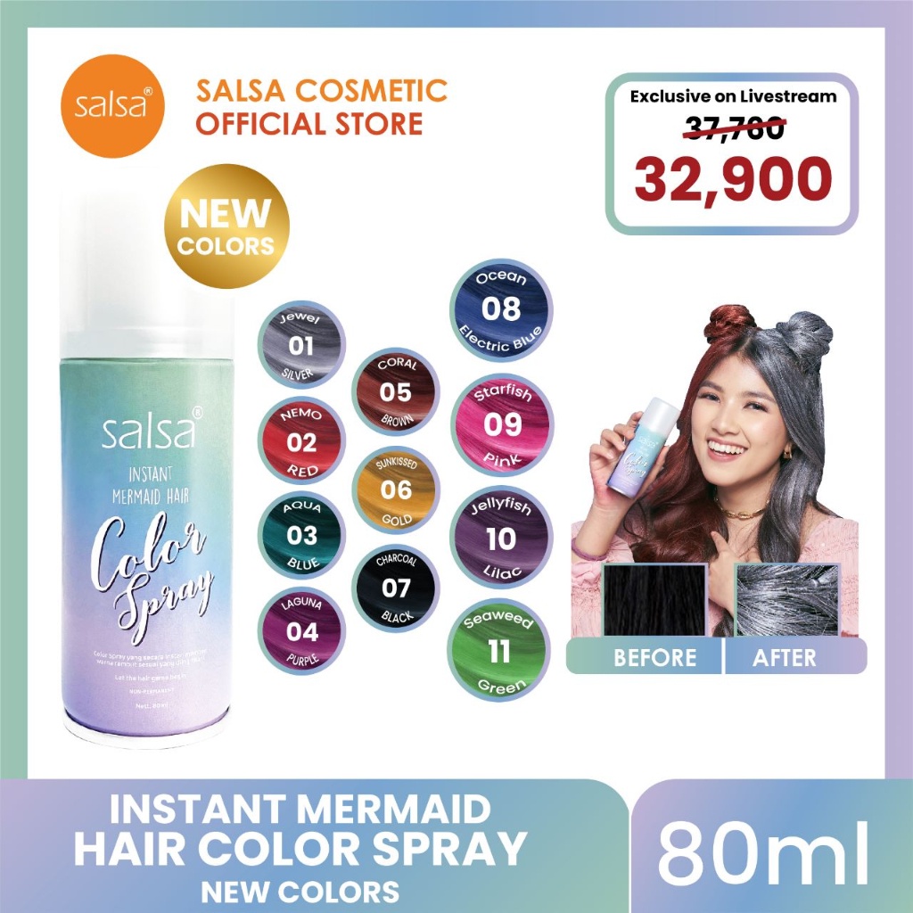 SALSA Instant Mermaid Hair Color Spray - Semir Rambut Temporary