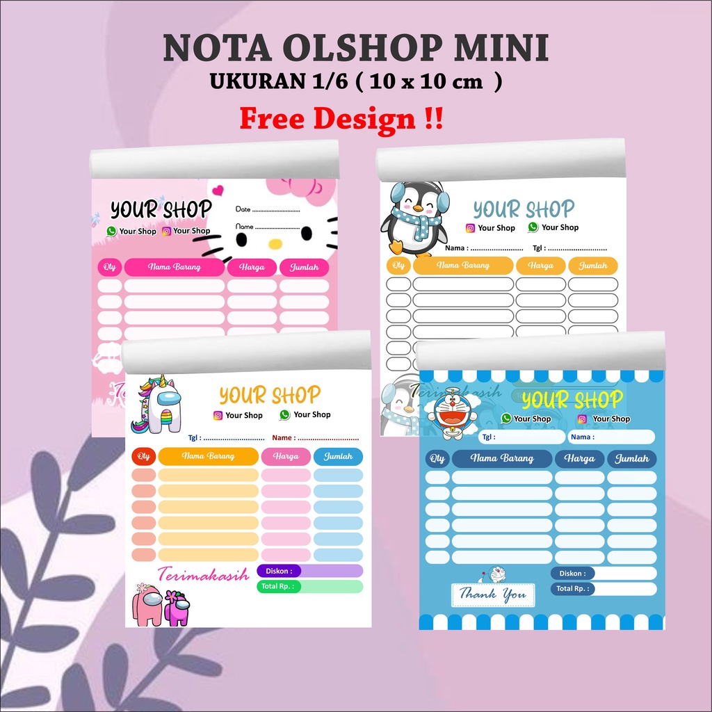 

NOTA OLSHOP COSTUM FREE DESIGN