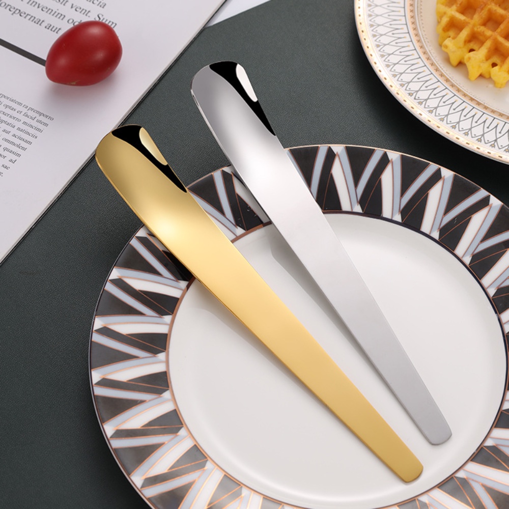 High Quality Stainless Steel Spoon Gold+silver Sendok Pengaduk Kopi Meja Dessert Alat Makan Sendok M/L