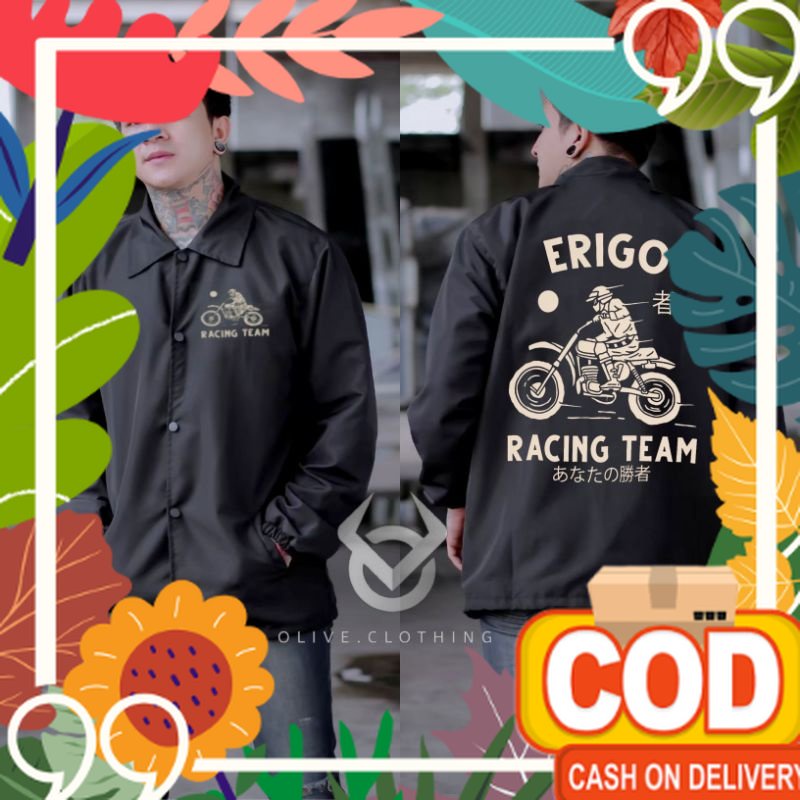 jaket coach erigo pria naga hitam japan/ Kualitas Premium