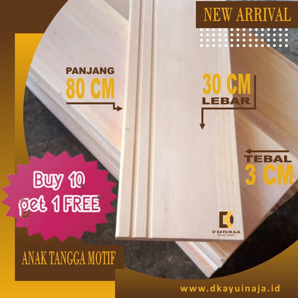 Papan kayu Murah Mahoni Meranti Kamper Oven Trap Anak Tangga Rumah Minimalis Motif Dengan Step Noisi