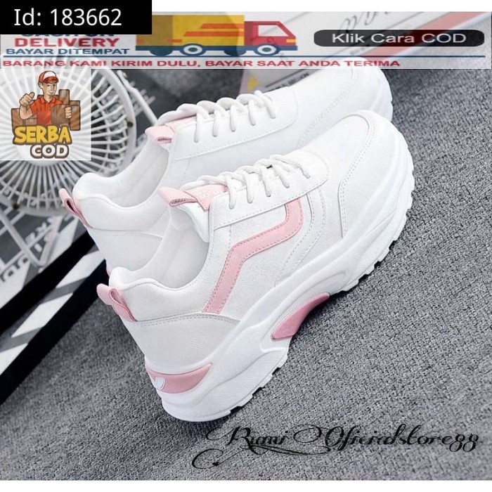 (COD) TMO Sneakers wanita Tks.Fc / sepatu - Putih Biru, 37