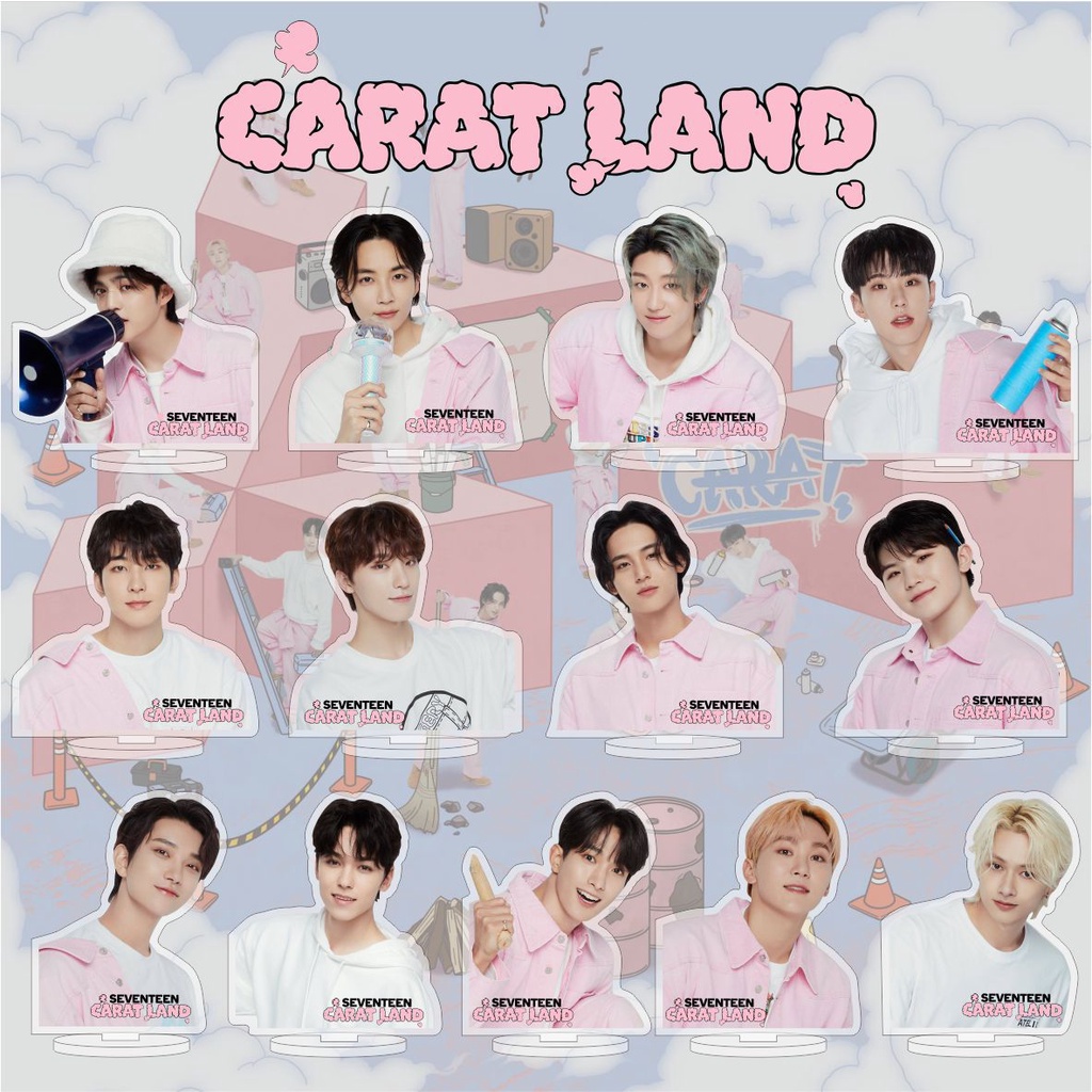 1pc SEVENTEEN Akrilik Stop Sign Berdiri CARAT LAND ALbum Baru FML