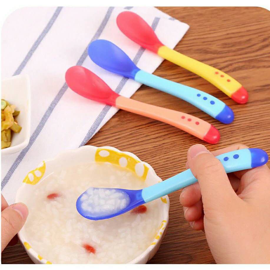 Sendok Makan Bayi Garpu Deteksi Suhu Sendok Silikon Pemberian Makanan Bayi Feeding Sendok For Bayi