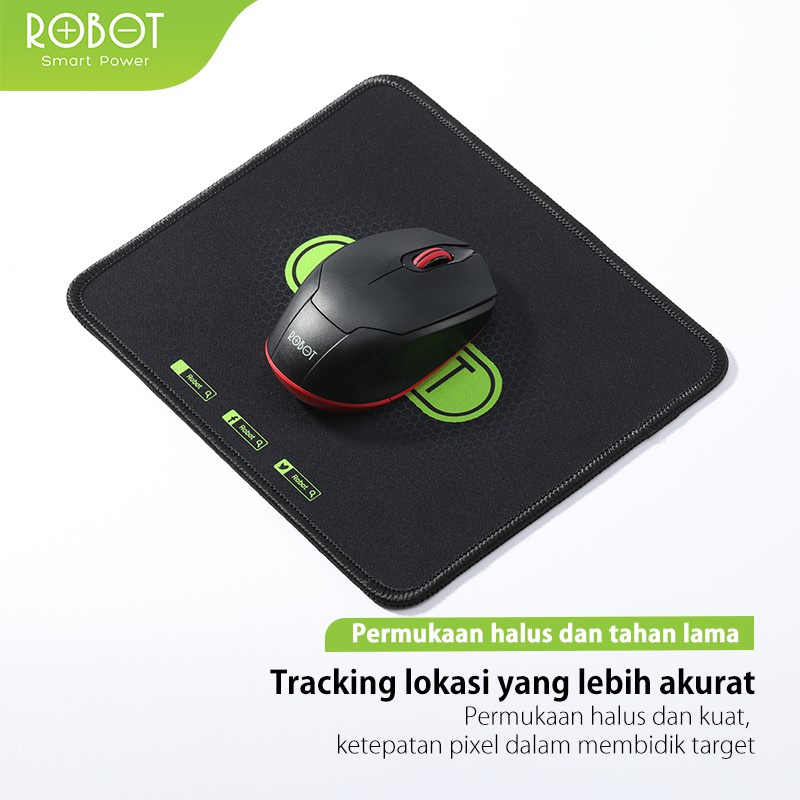 Mousepad Anti Slip ROBOT RP01 Gaming Polos Hitam Murah Rubber Original - Garansi Resmi 1 Tahun