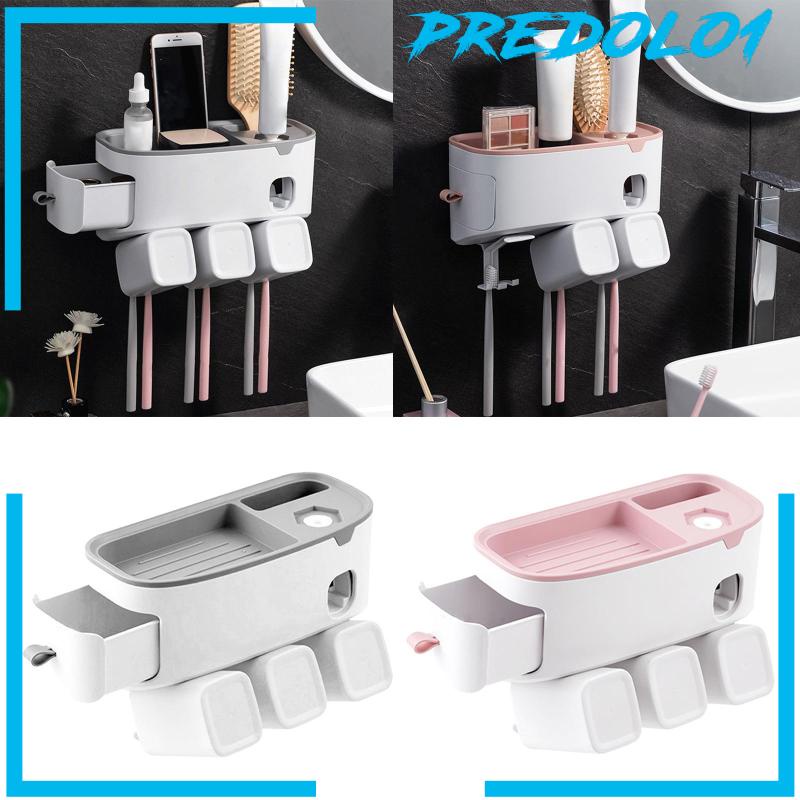 [Predolo1] Dispenser Odol Dan Sikat Gigi Multi Fungsional Yang Dipasang Di Dinding Untuk Vanity