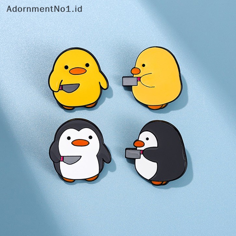 [AdornmentNo1] Cutie Killer Enamel Pin Cewek Pinguin Kecil Belati Bros Kerah Lencana Kartun Hewan Menyenangkan Perhiasan Hadiah Untuk Teman Anak [ID]