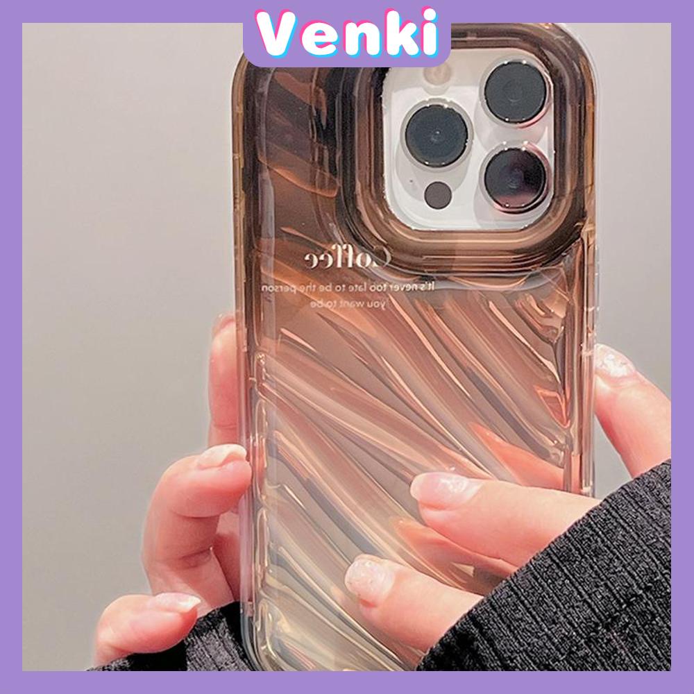 VENKI - For iPhone 11 iPhone Case Laser Reflective Transparent Phone Case TPU Soft Shockproof Airbag Case Protective Camera Brown English Compatible with iPhone 14 13 Pro max 12