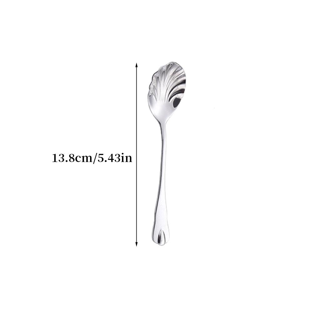 6buah Sendok Stainless Steel Dapat Dicuci Reusable Warna Solid Halus Pengganti Ergonomis Ice cream Scoop Sendok Teh