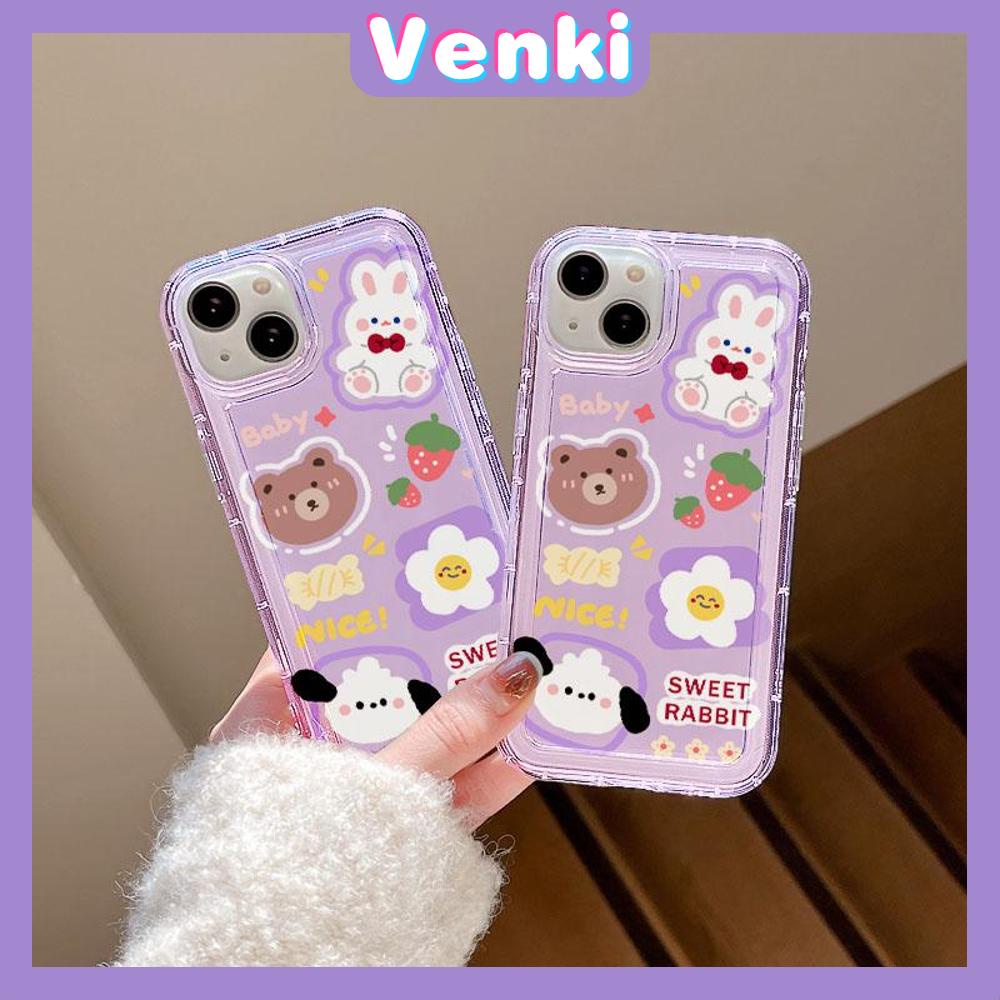 VENKI - For iPhone 11 Case Clear Phone Case TPU Soft Case Airbag Shockproof Protection Camera Cute Bear Bunny Compatible with iPhone 14 13 Pro Max iPhone 12 Pro Max XR XS 7 8Plus