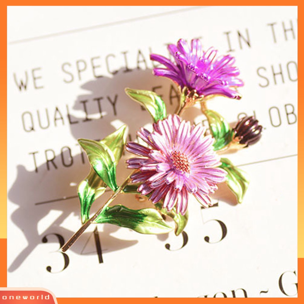 [ONE] Bros Pin Krisan Buket Dicat Perhiasan Berlapis Tahan Lama Bros Baju Dekor