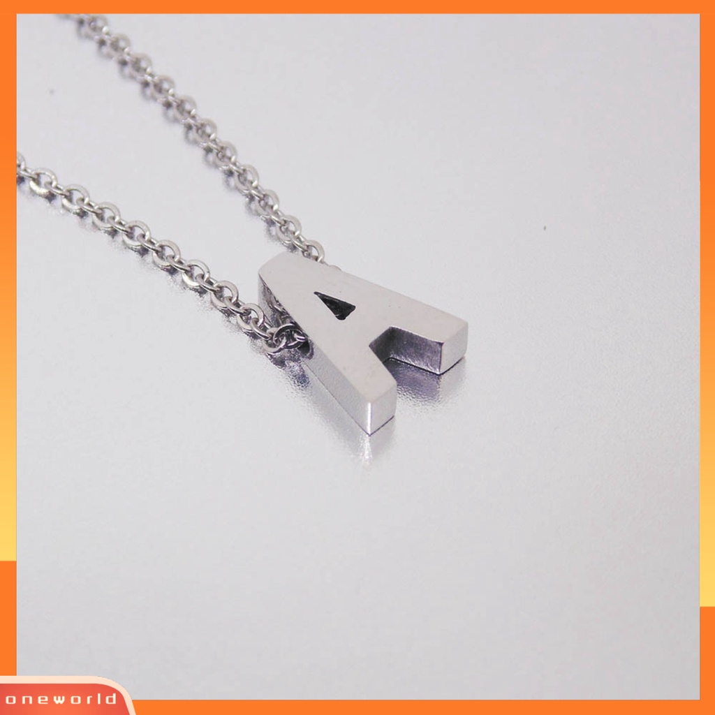[ONE] Kalung Wanita Bentuk Huruf Unisex Liontin Pria Bahan Alloy Halus Untuk Hadiah