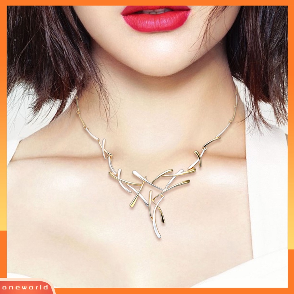 [ONE] 1set Set Kalung Anting Portabel Tahan Korosi Paduan Cabang Pola Salib Wanita Set Perhiasan Untuk Pakaian Sehari-Hari