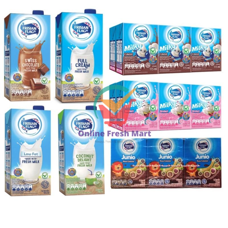 

(kirim instant) FRISIAN FLAG UHT Purefarm Full Cream Cokelat Coconut low fat kemasan besar banded junio milky isi 6